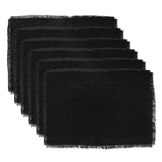 DII® Black Jute Placemat (Set of 6) in Solid Black | 13" x 19" | Michaels®